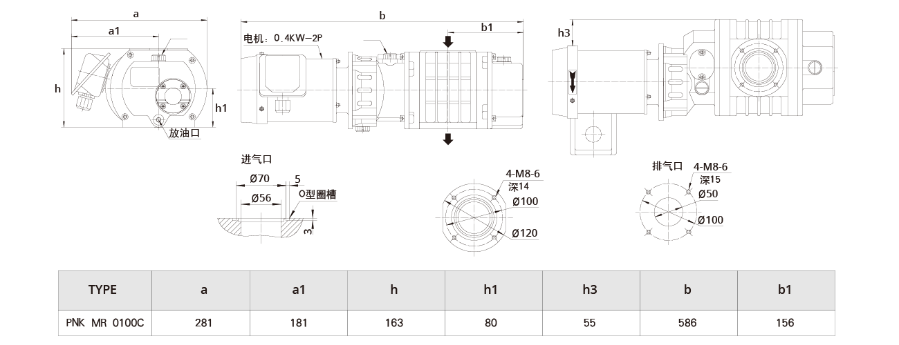 PNK MR 0100C羅茨真空泵 PNK MR 0100C羅茨真空泵