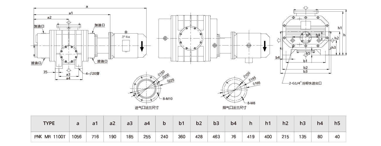PNK MR 1100T羅茨真空泵 PNK MR 1100T羅茨真空泵